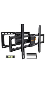 Perlegear TV Wall Bracket for 26 - 60 inch TVs up to 52kg, Sturdy Tilt TV Bracket with VESA 75x75 - 400x400mm, 55 Inch Slim Wall Mount with Safe Pull Strings - Amazing Gadgets Outlet