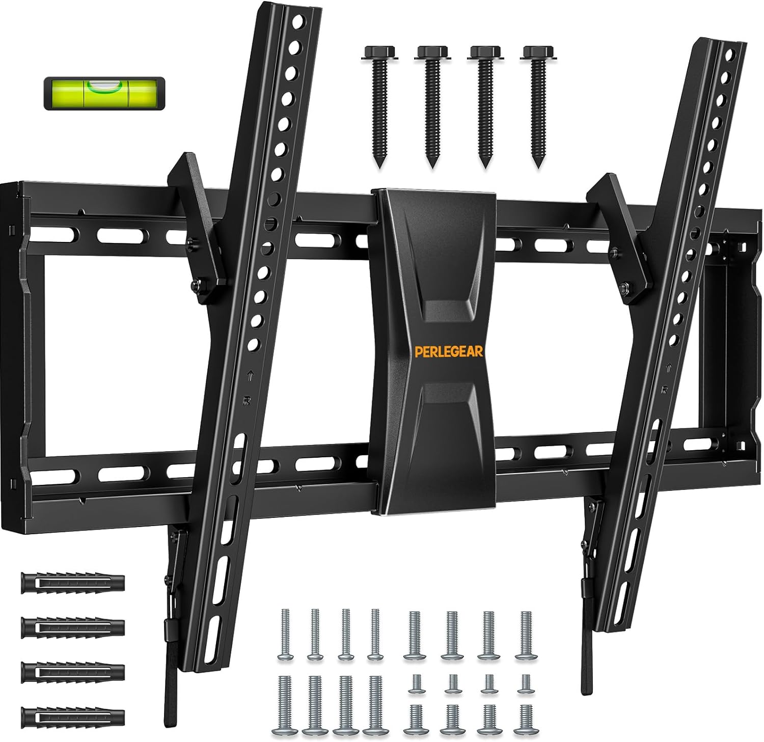 Perlegear TV Wall Bracket for Most 37–82 inch LCD LED 3D Plasma TVs up to 60kg, Slim Tilt TV Bracket for Flat or Curved TVs Max VESA 600x400mm, Large TV Wall Mount with Adjustable Pull Cords, PGLT5 - Amazing Gadgets Outlet