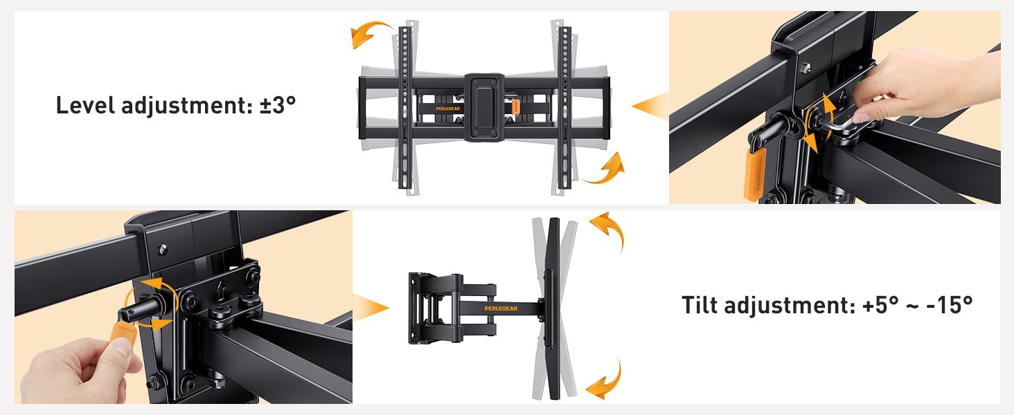 Perlegear TV Wall Mount for 37 - 75 Inch LED LCD Plasma and Curved TV Bracket Tilting and Swivelling VESA 200x100 - 600x400 - Amazing Gadgets Outlet