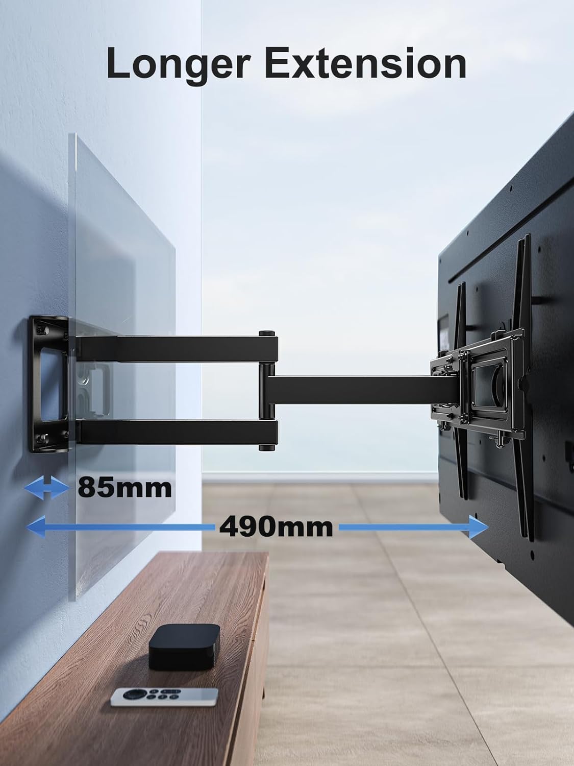 PERLESMITH TV Wall Bracket for 26 - 60 inch TVs, Swivel Tilt up to 40kg, 55 inch TV Wall Mount with Spirit Level, Max. VESA 400x400mm - Amazing Gadgets Outlet