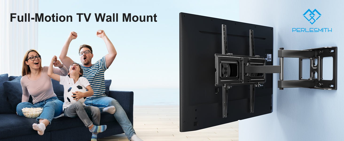 PERLESMITH TV Wall Bracket for 26 - 60 inch TVs, Swivel Tilt up to 40kg, 55 inch TV Wall Mount with Spirit Level, Max. VESA 400x400mm - Amazing Gadgets Outlet