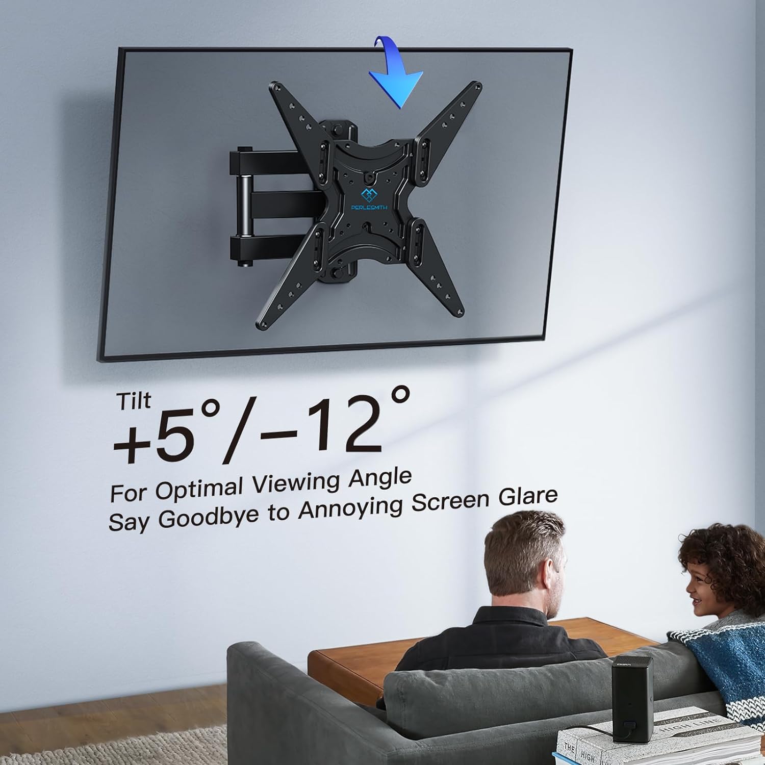 PERLESMITH TV Wall Bracket Swivel Tilt Extend, Universal TV Bracket Wall Mount for 26 - 60 Inch Flat/Curved TVs, Adjustable TV Bracket Holds up to 32KG Max.VESA 400x400mm - Amazing Gadgets Outlet