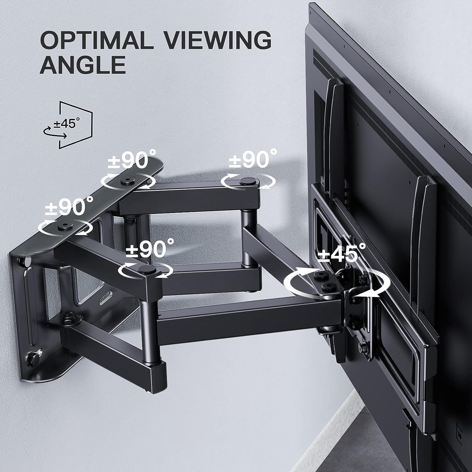 PERLESMITH TV Wall Bracket, Swivel Tilt TV Wall Mount for 26 - 65 Inch Flat & Curved TV up to 45kg, TV Bracket Max VESA 400x400mm - Amazing Gadgets Outlet