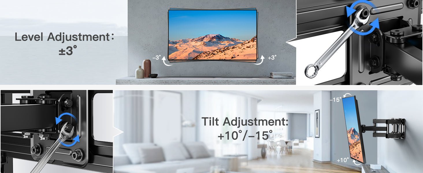 PERLESMITH TV Wall Bracket, Swivel Tilt TV Wall Mount for 26 - 65 Inch Flat & Curved TV up to 45kg, TV Bracket Max VESA 400x400mm - Amazing Gadgets Outlet