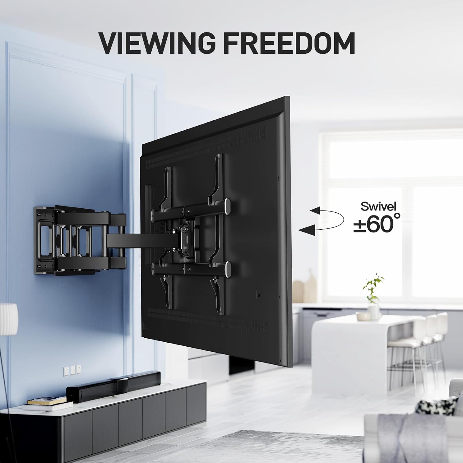 PERLESMITH TV Wall Bracket, TV Bracket for 37 - 85 Inch TVs up to 60kg, Swivel Tilt Extend TV Wall Mount, 65 inch TV Wall Bracket max. VESA 600x400mm - Amazing Gadgets Outlet