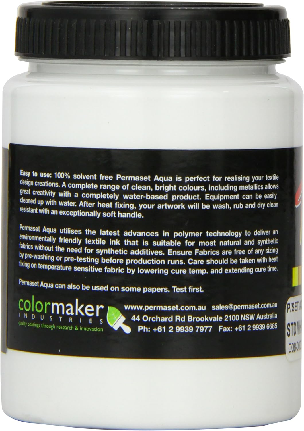 Permaset Aqua 300ml Fabric Printing Ink - Standard White - Amazing Gadgets Outlet