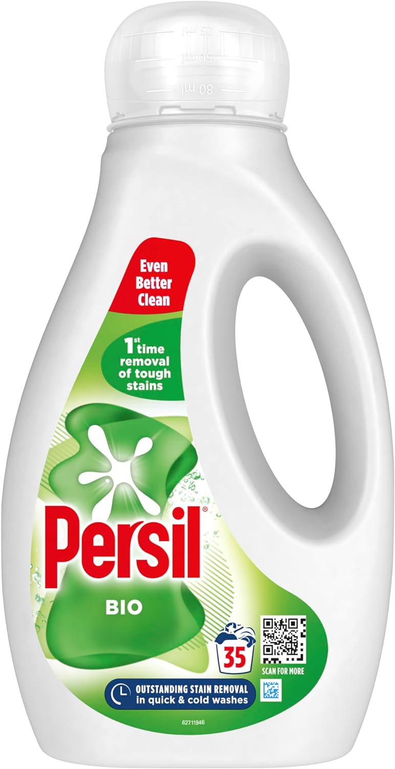 Persil Non Bio Laundry Washing Liquid Detergent 100% recyclable bottle tough on stains, gentle next to sensitive skin 38 wash 1.026 l - Amazing Gadgets Outlet