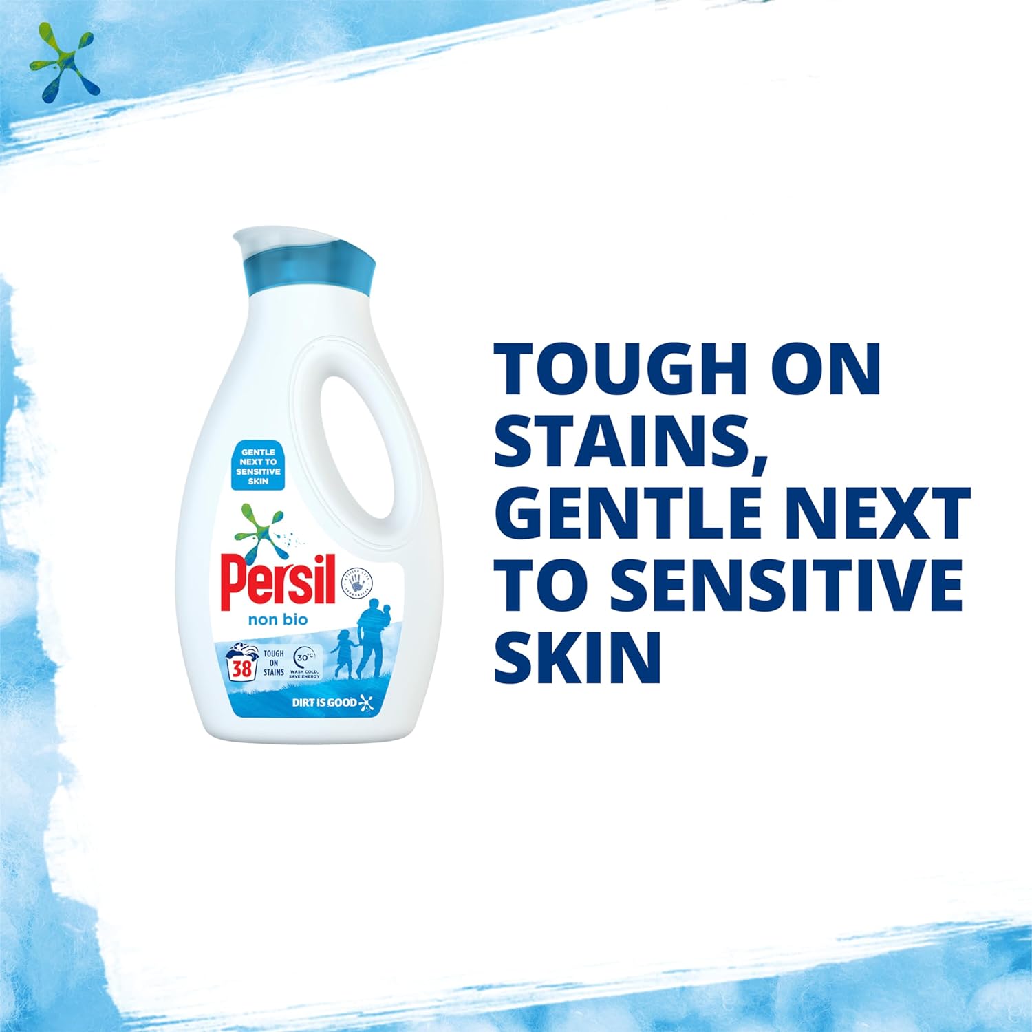 Persil Non Bio Laundry Washing Liquid Detergent 100% recyclable bottle tough on stains, gentle next to sensitive skin 38 wash 1.026 l - Amazing Gadgets Outlet