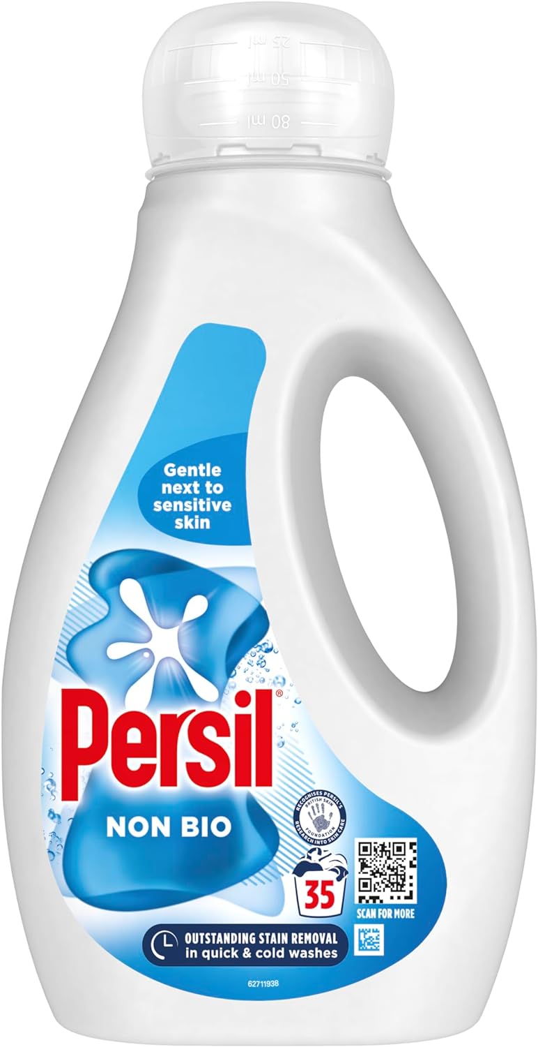 Persil Non Bio Laundry Washing Liquid Detergent 100% recyclable bottle tough on stains, gentle next to sensitive skin 38 wash 1.026 l - Amazing Gadgets Outlet