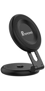 PETERONG Qi2 Wireless Car Phone Charger Mount Compatible with MagSafe for Tesla Model 3/Y, 15W Fast Charging Car Phone Holder Foldable Invisible Cradle Sticky Adhesive 360° for iPhone 15/14/13/12 - Amazing Gadgets Outlet
