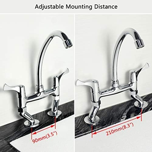 PHASAT Bridge Kitchen Taps 2 Hole,Adjustable Bridge Mixer Tap with Swivel Spout,Traditional Renaissance Style,Brass Body Chrome HN100   Import  Single ASIN  Import  Multiple ASIN ×Product customization General Description Gallery Rev - Amazing Gadgets Outlet