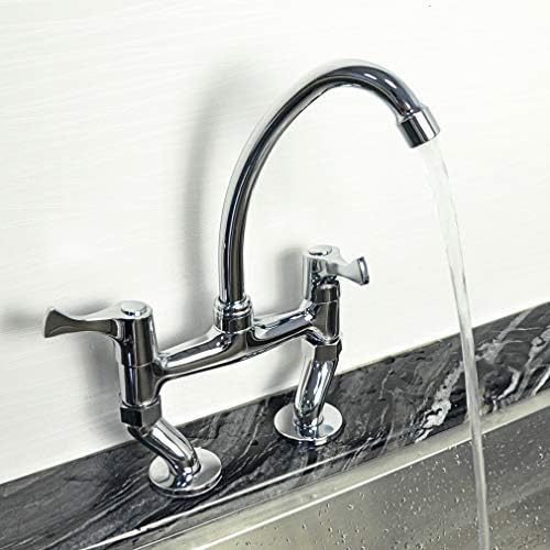 PHASAT Bridge Kitchen Taps 2 Hole,Adjustable Bridge Mixer Tap with Swivel Spout,Traditional Renaissance Style,Brass Body Chrome HN100   Import  Single ASIN  Import  Multiple ASIN ×Product customization General Description Gallery Rev - Amazing Gadgets Outlet