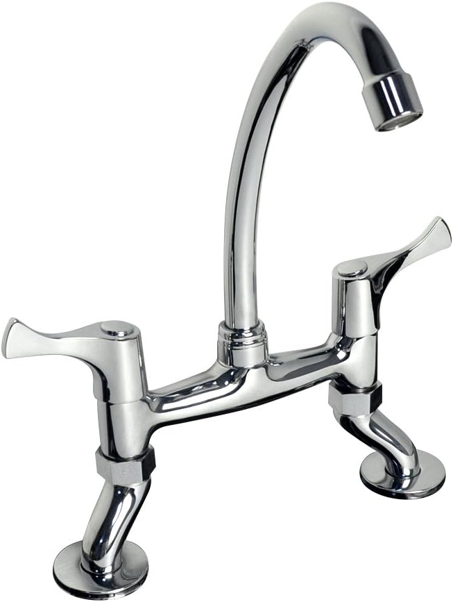 PHASAT Bridge Kitchen Taps 2 Hole,Adjustable Bridge Mixer Tap with Swivel Spout,Traditional Renaissance Style,Brass Body Chrome HN100   Import  Single ASIN  Import  Multiple ASIN ×Product customization General Description Gallery Rev - Amazing Gadgets Outlet