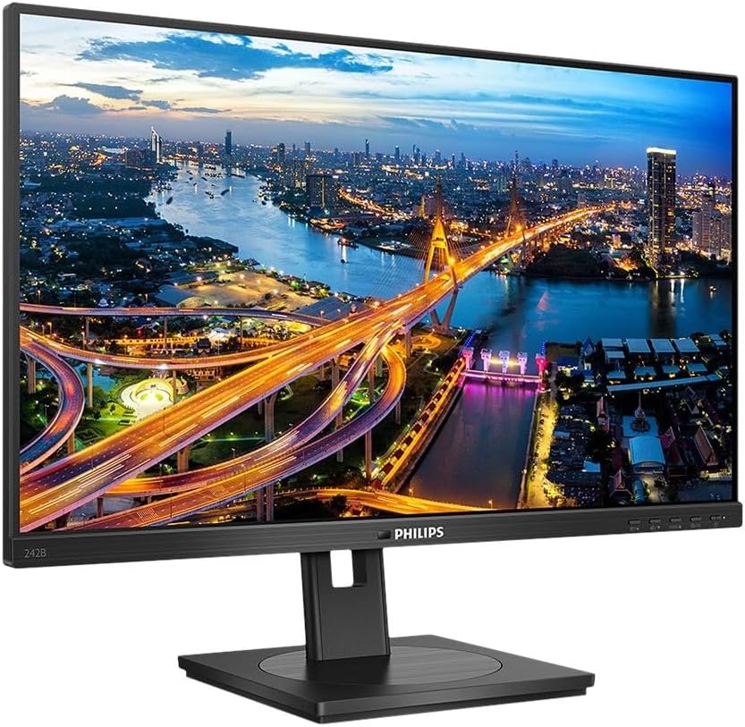 PHILIPS 242B1 - 24 Inch FHD Monitor, 75Hz, 4ms, IPS, AdaptiveSync, Height Adjust, Speakers, USB Hub (1920 x 1080, 250 cd/m², HDMI/VGA/DP/USB - C) - Amazing Gadgets Outlet