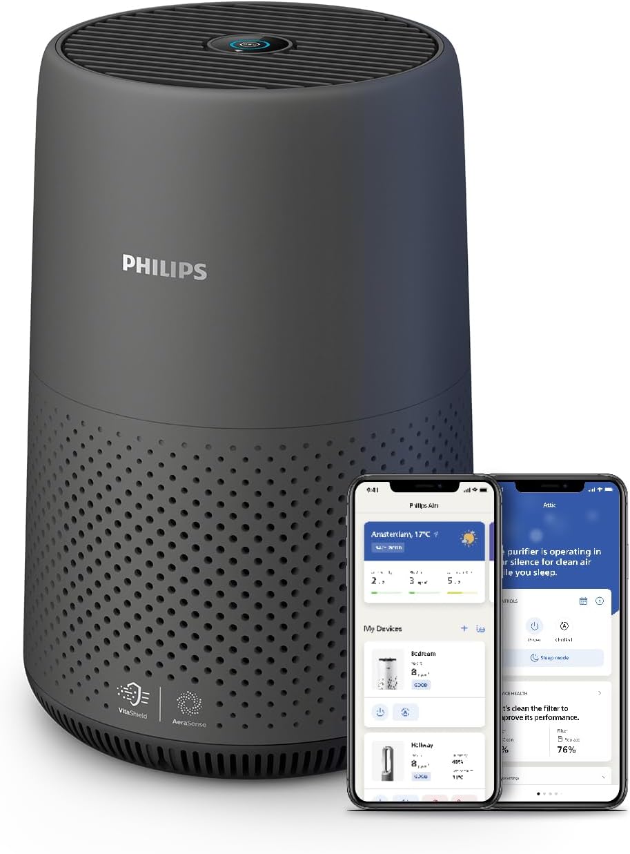 Philips 800 Series Air Purifier - Removes Germs, Dust and Allergens in Rooms up to 49m², 3 Speeds, Sleep Mode (AC0820/30) - Amazing Gadgets Outlet