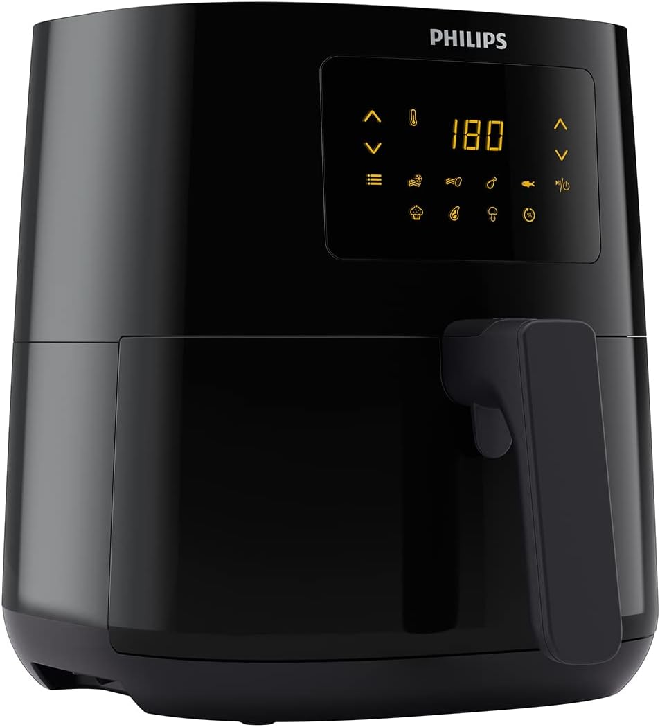 Philips Airfryer 3000 Series L, 4.1L (0.8Kg), 13 - in - 1 Airfryer, 90% Less Fat with Rapid Air Technology, Digital Display, HomeID Recipe App, Black (HD9252/91) - Amazing Gadgets Outlet