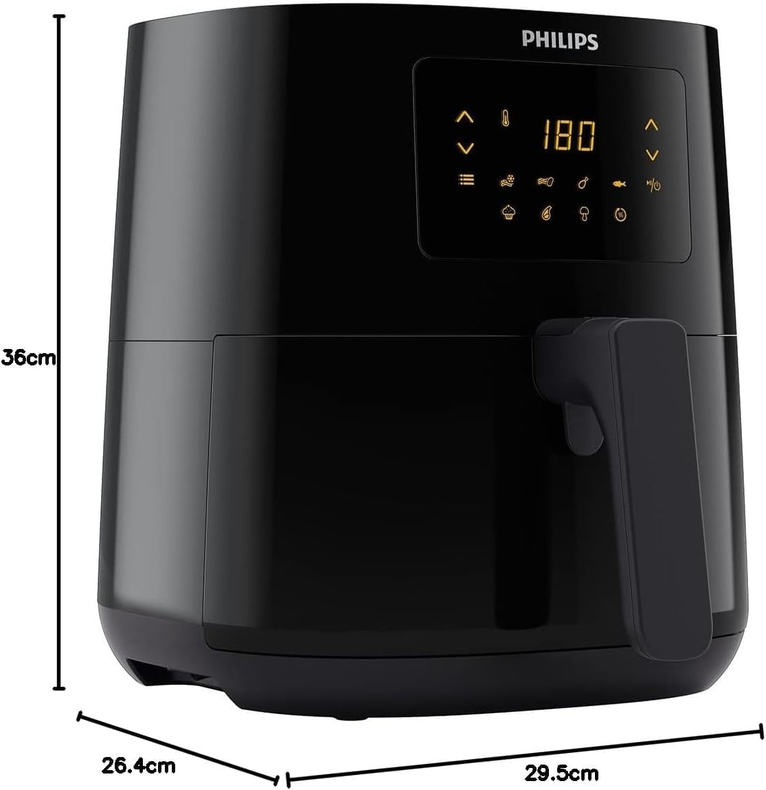 Philips Airfryer 3000 Series L, 4.1L (0.8Kg), 13 - in - 1 Airfryer, 90% Less Fat with Rapid Air Technology, Digital Display, HomeID Recipe App, Black (HD9252/91) - Amazing Gadgets Outlet