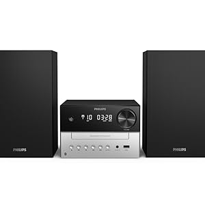 Philips Audio M3205/12 Micro Music System with Bluetooth (Hifi System, FM Radio, USB, CD, MP3 - CD, USB Port for Charging, 18 W, Bass - Reflex Loudspeakers, Digital Sound Control) - Amazing Gadgets Outlet