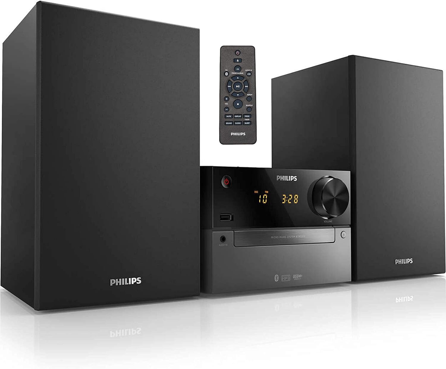 Philips Audio M4505/12 Micro Music System with Bluetooth (DAB+/FM Radio, USB, CD, MP3 - CD, 60 W, Audio - In, USB Port for Charging, Bass - Reflex Loudspeakers, Digital Sound Control) - Amazing Gadgets Outlet