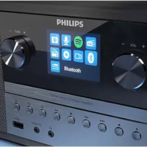 Philips Audio M6805/10 Micro Music System With Bluetooth (Hifi System, Internet Radio DAB+/FM, USB, Spotify Connect, CD, MP3 - CD, 50 W, All - In - One Micro System, Digital Sound Control), Black - Amazing Gadgets Outlet