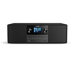 Philips Audio M6805/10 Micro Music System With Bluetooth (Hifi System, Internet Radio DAB+/FM, USB, Spotify Connect, CD, MP3 - CD, 50 W, All - In - One Micro System, Digital Sound Control), Black - Amazing Gadgets Outlet