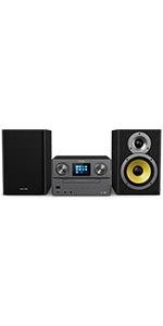 Philips Audio M6805/10 Micro Music System With Bluetooth (Hifi System, Internet Radio DAB+/FM, USB, Spotify Connect, CD, MP3 - CD, 50 W, All - In - One Micro System, Digital Sound Control), Black - Amazing Gadgets Outlet