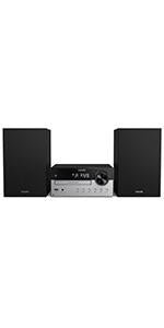 Philips Audio M6805/10 Micro Music System With Bluetooth (Hifi System, Internet Radio DAB+/FM, USB, Spotify Connect, CD, MP3 - CD, 50 W, All - In - One Micro System, Digital Sound Control), Black - Amazing Gadgets Outlet