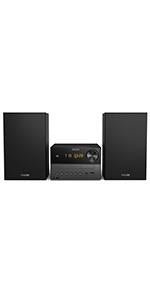 Philips Audio M6805/10 Micro Music System With Bluetooth (Hifi System, Internet Radio DAB+/FM, USB, Spotify Connect, CD, MP3 - CD, 50 W, All - In - One Micro System, Digital Sound Control), Black - Amazing Gadgets Outlet