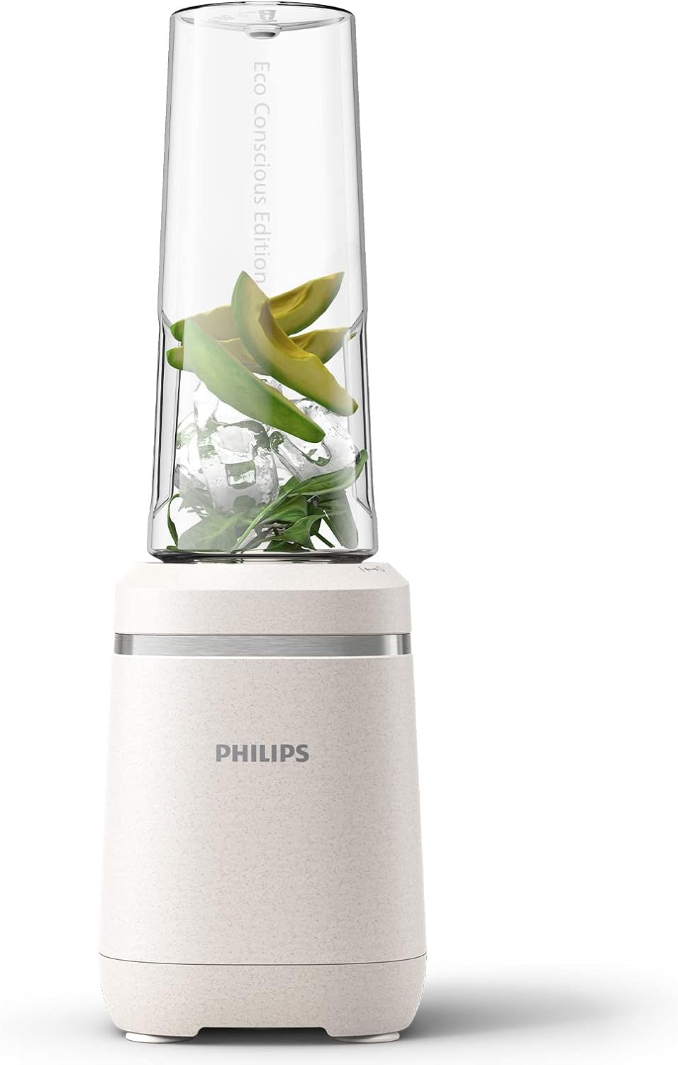 PHILIPS Eco Conscious Edition 5000 Series Blender, 0.6L, Bio - based Plastics, ProBlend Technology, HomeID Recipes App, Detachable Blade, Tritan Tumbler, Easy to Use, Silk White Matte (HR2500/00) - Amazing Gadgets Outlet