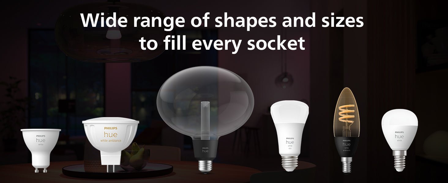 Philips Hue NEW White Ambiance Smart Light Bulb 2 Pack [E14 Small Edison Screw] Works with Alexa, Google Assistant and Apple Homekit. For Indoor Home Lighting, Livingroom and Bedroom. - Amazing Gadgets Outlet