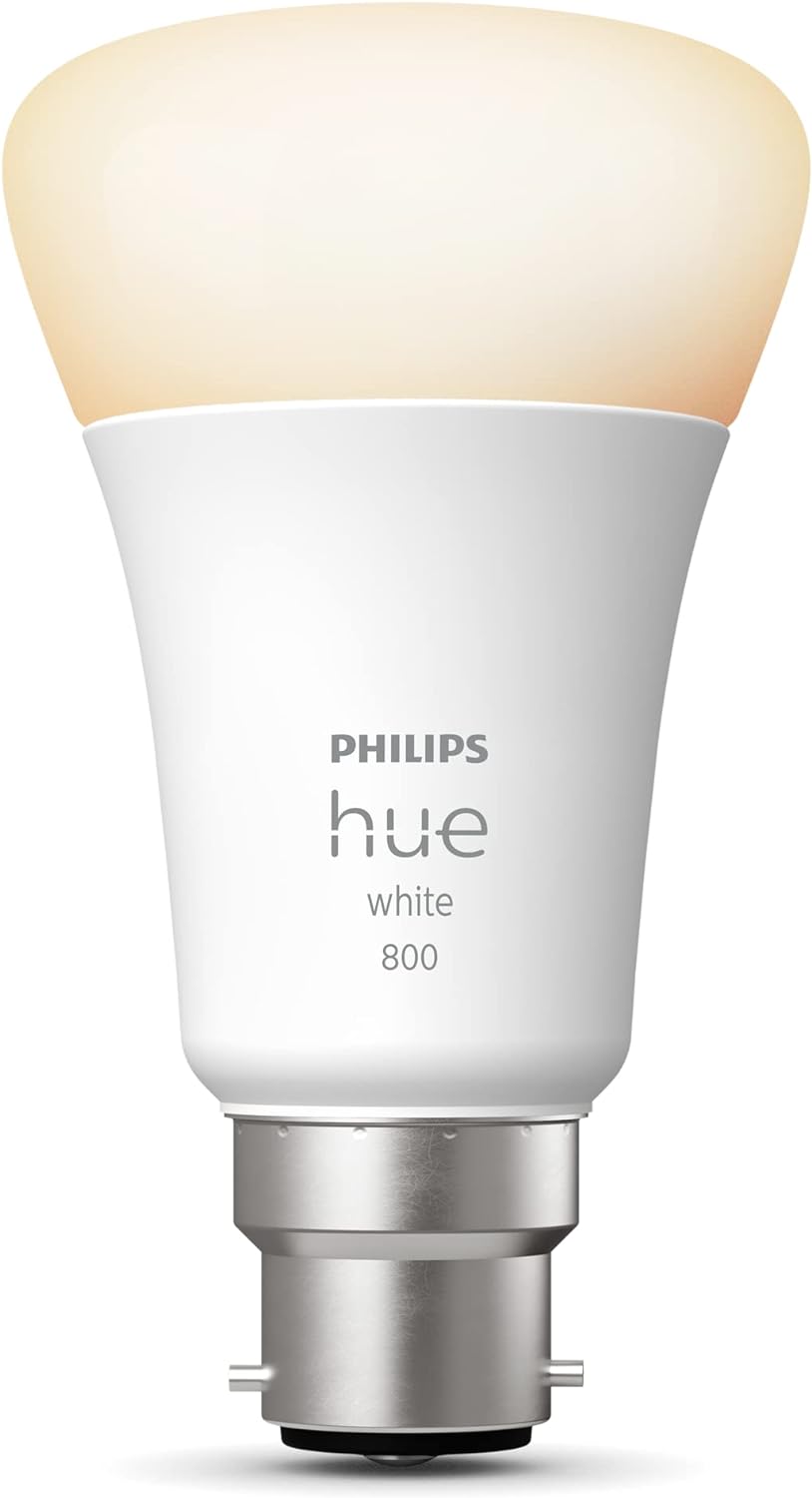 Philips Hue White LED Smart Light Bulb 1 Pack [B22 Bayonet Cap] Warm White - for Indoor Home Lighting, Compatible with Amazon Alexa Devices - Amazing Gadgets Outlet