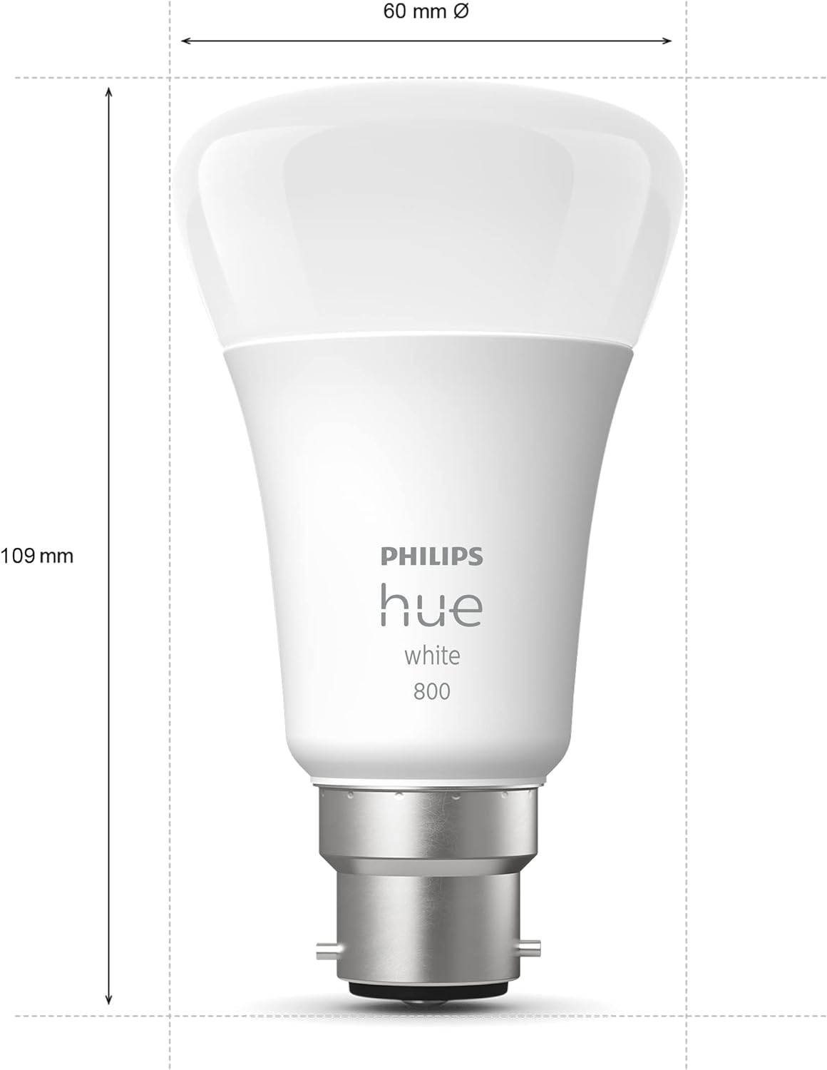 Philips Hue White LED Smart Light Bulb 1 Pack [B22 Bayonet Cap] Warm White - for Indoor Home Lighting, Compatible with Amazon Alexa Devices - Amazing Gadgets Outlet