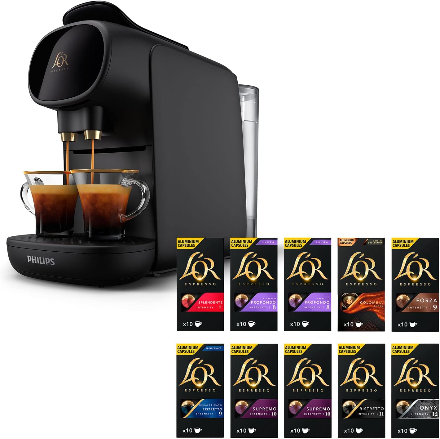 PHILIPS L'OR Barista Sublime Capsule Coffee Machine, Double Shot, 1 or 2 Cups, Full Coffee Menu, Black (LM9012/60) - Amazing Gadgets Outlet