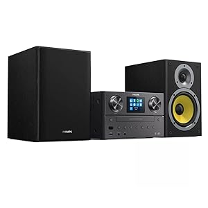 PHILIPS M8905/10 Micro Music System with Bluetooth and DAB+/FM Internet Radio (USB, Spotify Connect, CD, MP3 - CD, 100 W, Bass - Reflex Loudspeakers, Digital Sound Control) - 2020/2021 Model, Black, 100 W - Amazing Gadgets Outlet