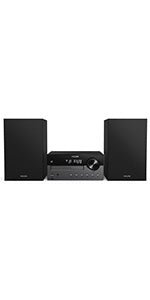 PHILIPS M8905/10 Micro Music System with Bluetooth and DAB+/FM Internet Radio (USB, Spotify Connect, CD, MP3 - CD, 100 W, Bass - Reflex Loudspeakers, Digital Sound Control) - 2020/2021 Model, Black, 100 W - Amazing Gadgets Outlet