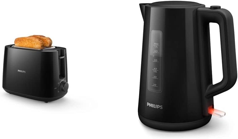 Philips Series 3000 Kettle, 1850 W, 1.7 litre Family Size, Spring Lid, Fast Boiling, Light Indicator, Removable Filter, Pirouette Base, Water and Cup Indicator, Easy Refilling, Black (HD9318/21) - Amazing Gadgets Outlet