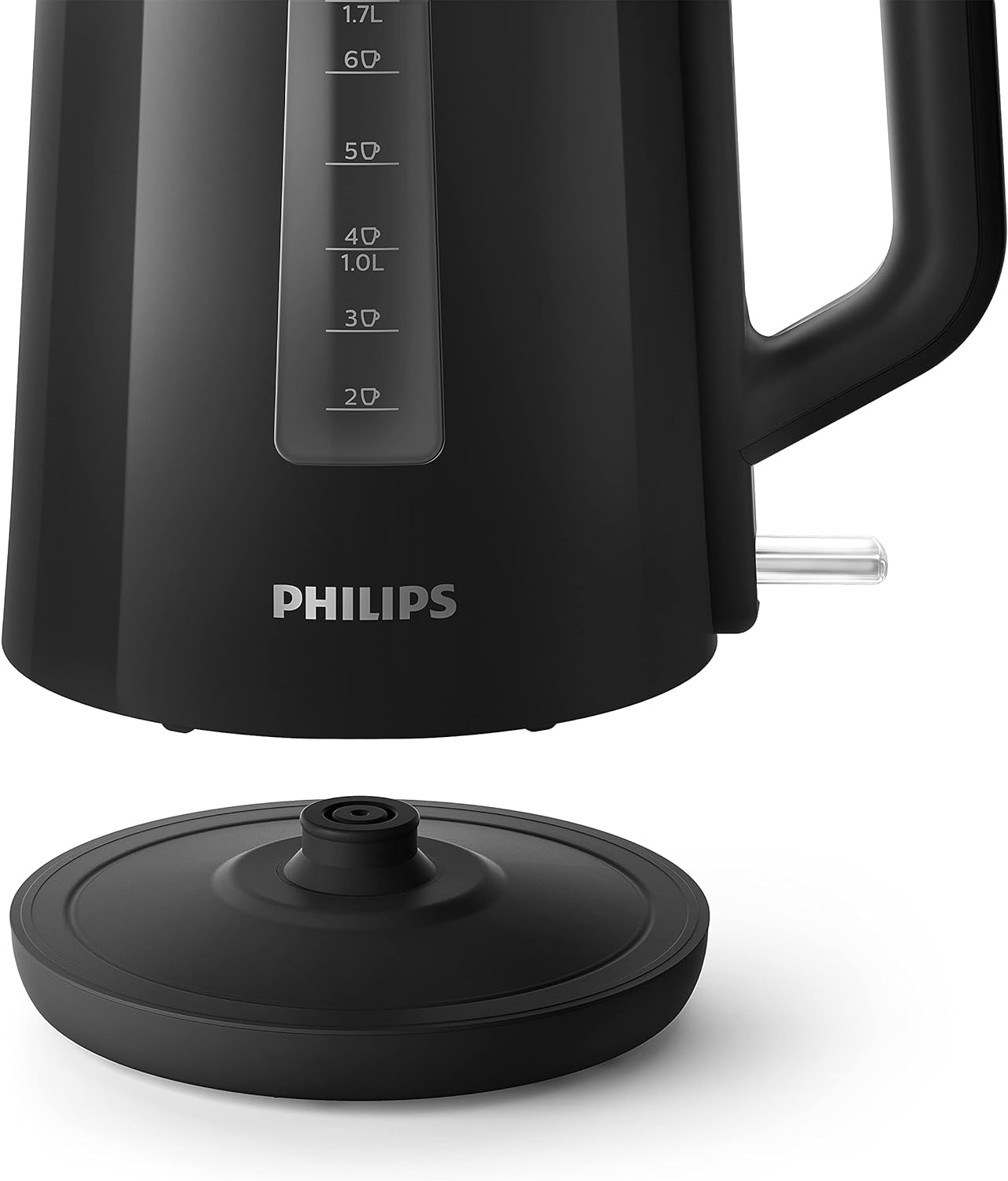 Philips Series 3000 Kettle, 1850 W, 1.7 litre Family Size, Spring Lid, Fast Boiling, Light Indicator, Removable Filter, Pirouette Base, Water and Cup Indicator, Easy Refilling, Black (HD9318/21) - Amazing Gadgets Outlet