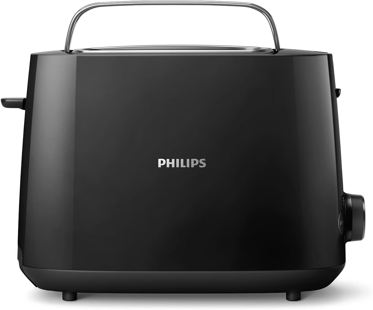 Philips Toaster - 2 Slots, 8 Settings, Bun Rack, Defrost, High Lift, Auto Shut - off, Black (HD2581/91) - Amazing Gadgets Outlet