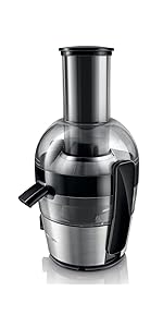 Philips Viva Collection Compact Juicer, 1.5 Litre, 500 Watt, Quick Clean Technology, Drip Stop, Dishwasher Safe Parts, See - through Pulp Container, Direct Serve, Black (HR1832/01) - Amazing Gadgets Outlet