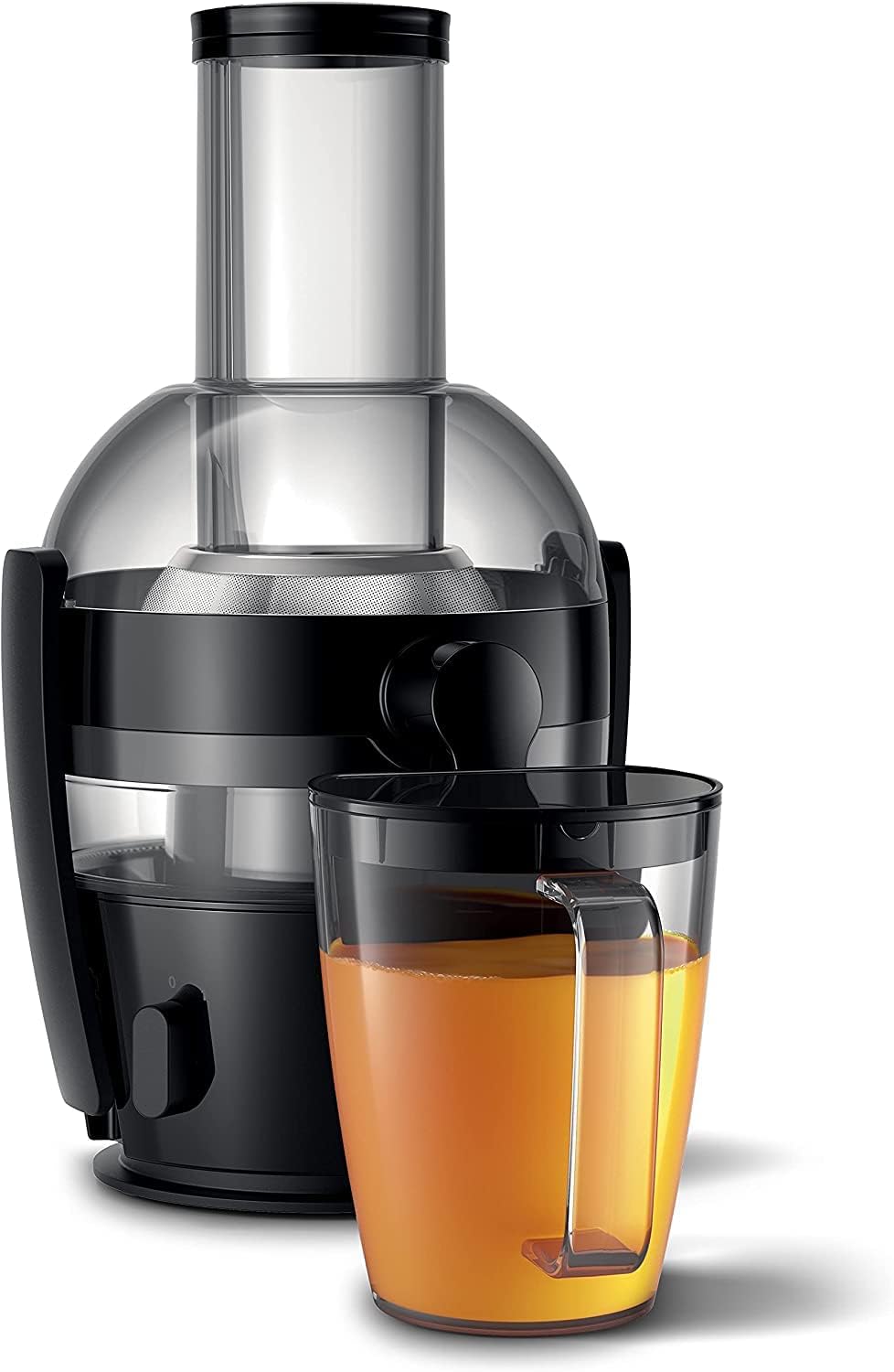 Philips Viva Collection Juicer, 800 W Motor, 2L Capacity, XL Tube, QuickClean Technology, Drip Stop, Pre - clean, See - through Integrated Pulp Container, Black (HR1855/70) - Amazing Gadgets Outlet