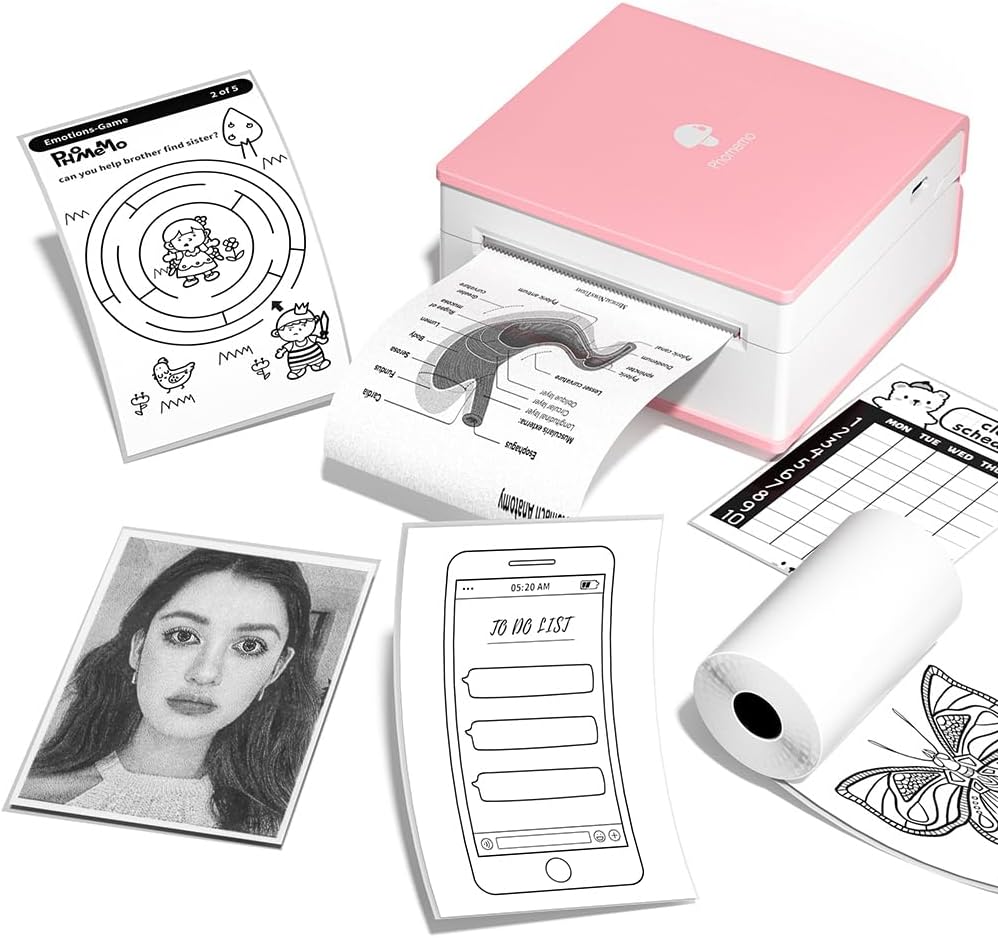 Phomemo M02 Pocket Printer - Mini Sticker Printer, 203dpi Thermal Photo Printer, Small Bluetooth Wireless Picture Printer, Portable Phone Printer, Compatible with Phone & Tablet, Black - Amazing Gadgets Outlet