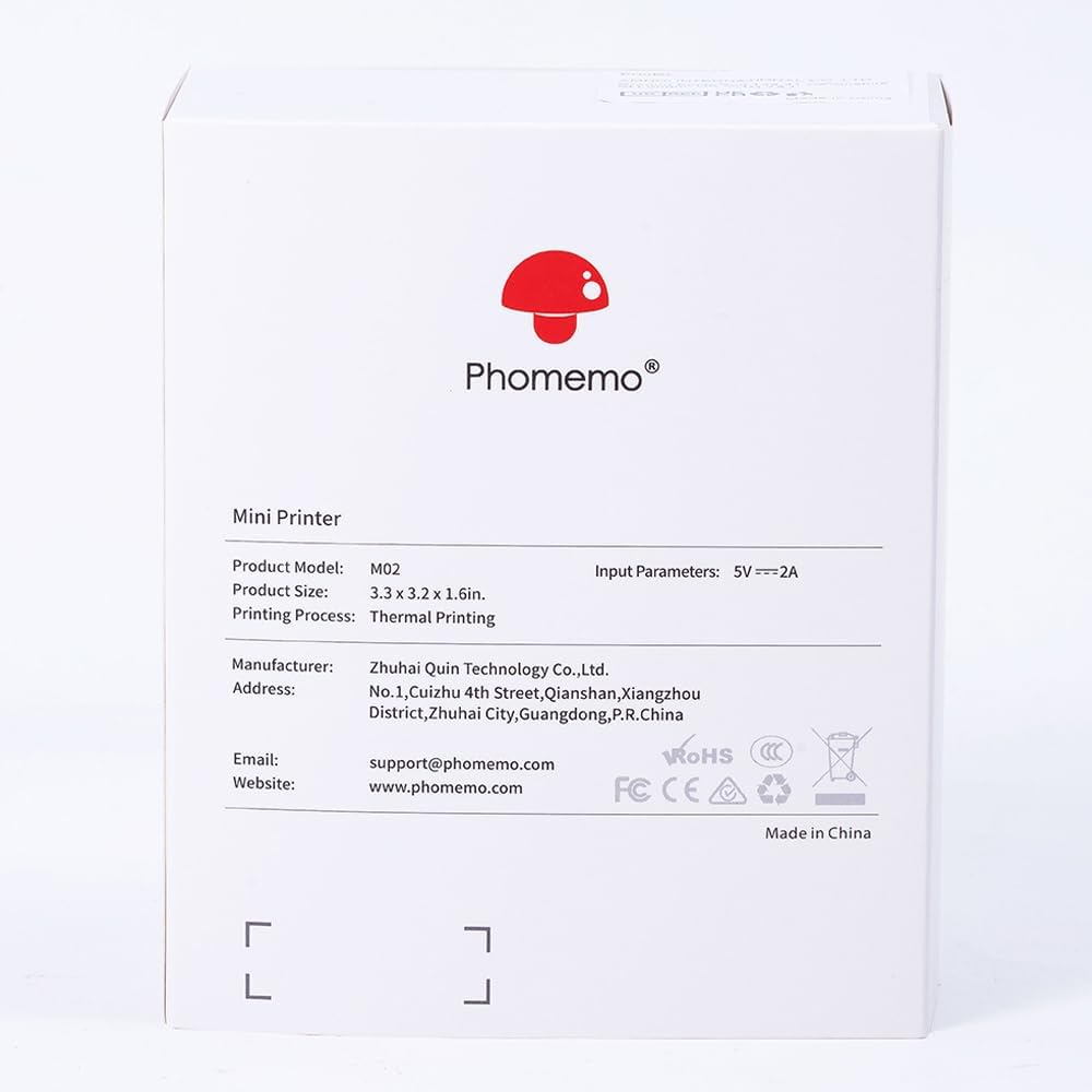 Phomemo M02 Sticker Printer - Mini Pocket Printer, 203dpi Thermal Instant Photo Printer, Small Bluetooth Picture Printer, Portable Phone Printer for Children, Work with Phone & Tablet, White - Amazing Gadgets Outlet