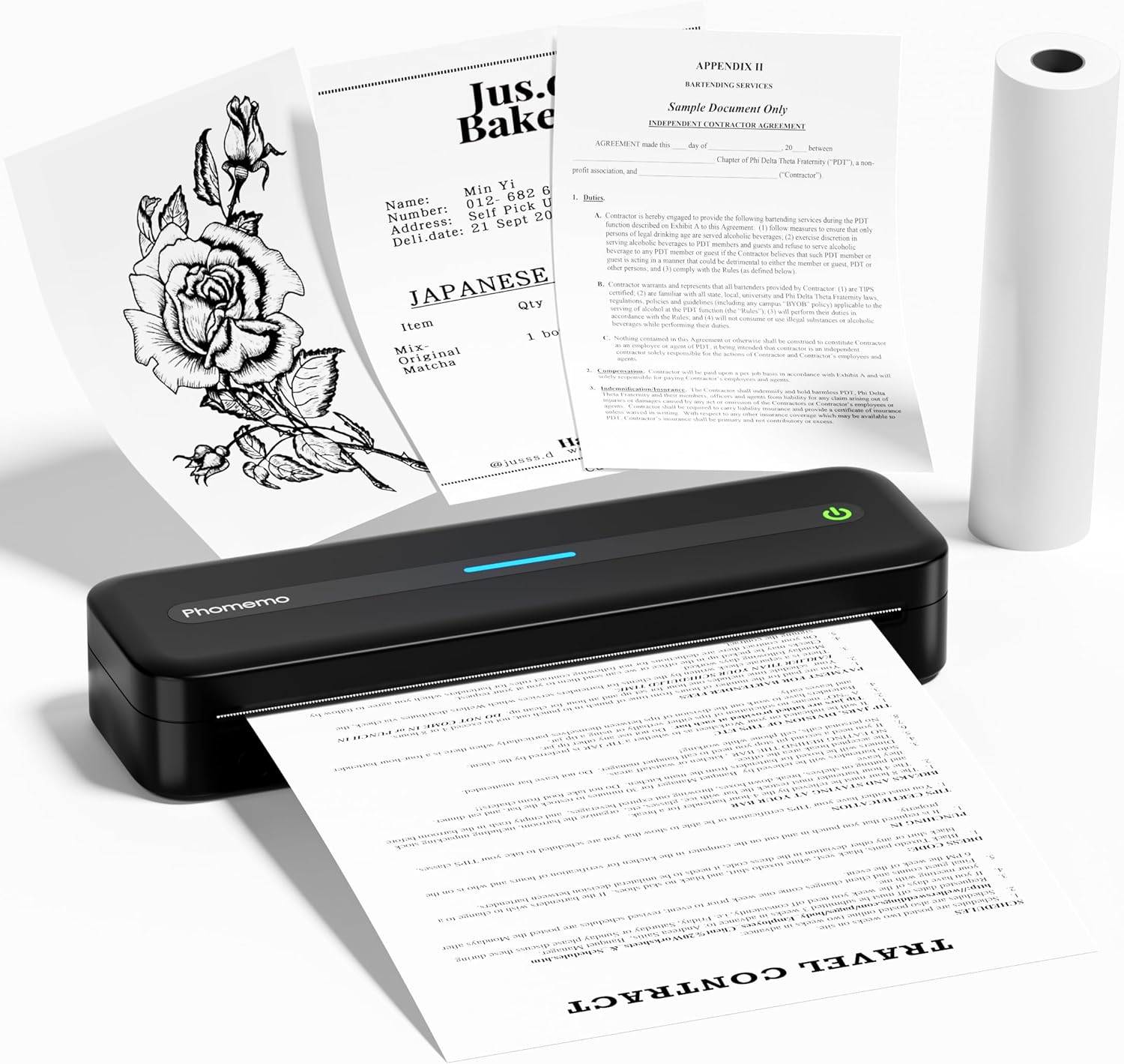 Phomemo M832 Thermal Printer, Inkless Portable Printer A4 Compatible with Android & iOS, Wireless Printer for Home, Photo, Invoice, Study, Bluetooth Monochrome Printer, Black - Amazing Gadgets Outlet