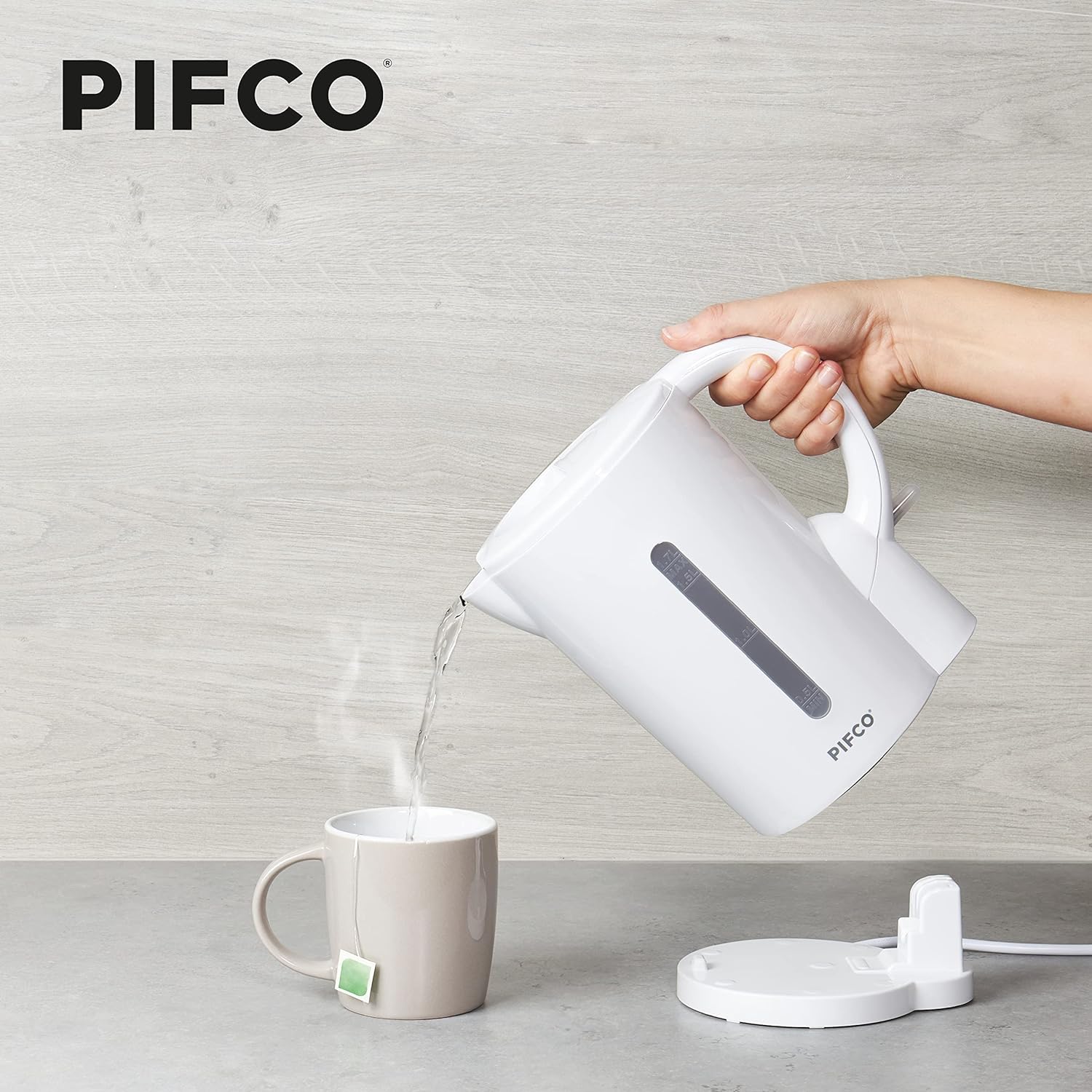 Pifco 1.7L White Kettle - Lightweight Cordless Design, 2200W Electric Kettle, Automatic Shut - off and Boil - dry Protection - Removable Anti - Scale Filter - Easy To Use - Ideal For Small Kitchen - Amazing Gadgets Outlet