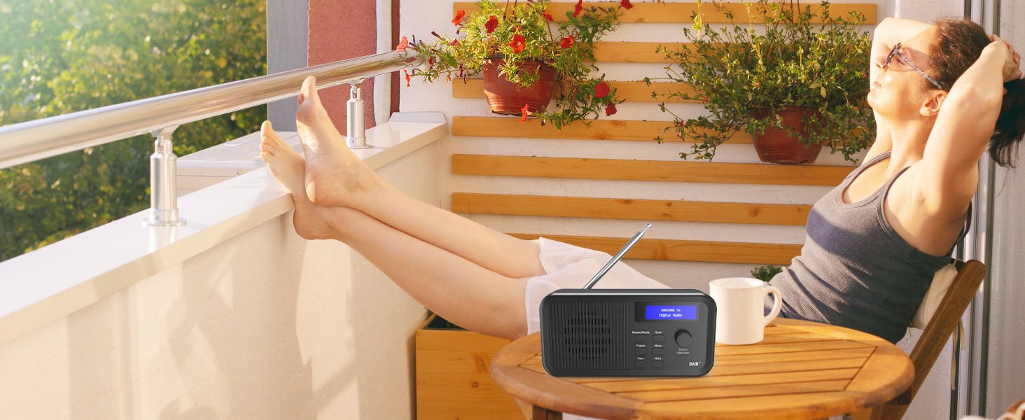 Pinci DAB/DAB+ Digital Radio & FM Radio, Portable Digital Radio with USB Rechargeable 20 Hours Playback,10 Preset Stations,Headphone Jack,LCD Display For living room, study, kitchen, garden, travel - Amazing Gadgets Outlet