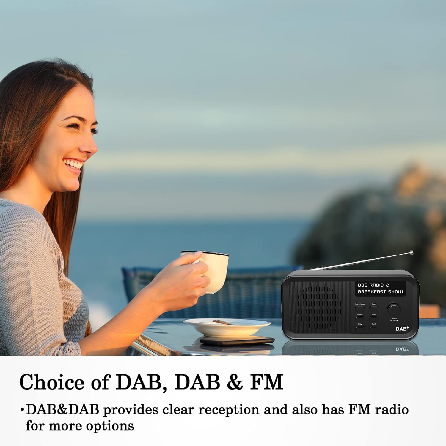 Pinci DAB/DAB+ Digital Radio & FM Radio, Portable Digital Radio with USB Rechargeable 20 Hours Playback,10 Preset Stations,Headphone Jack,LCD Display For living room, study, kitchen, garden, travel - Amazing Gadgets Outlet