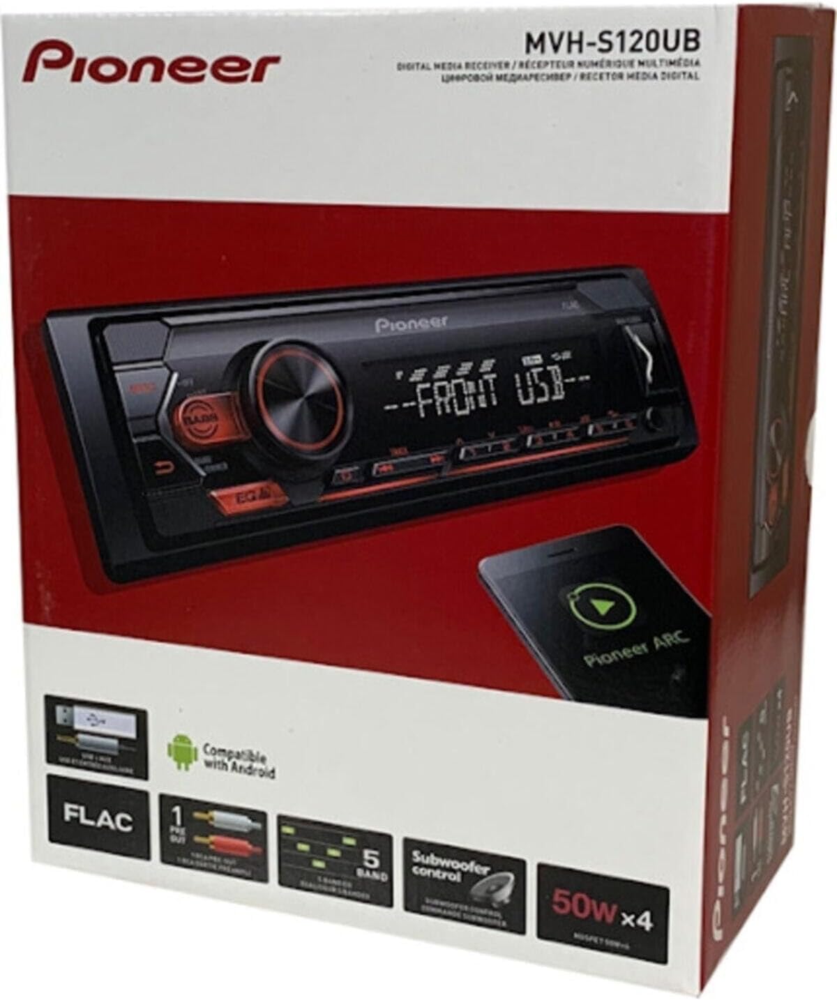 PIONEER 1 - DIN receiver with Bluetooth, Red/White illumination, USB/3.5mm Jack, Spotify, Pioneer Smart Sync App and compatible with Apple and Android devices, Red/Black, MVH - S420BT - Amazing Gadgets Outlet