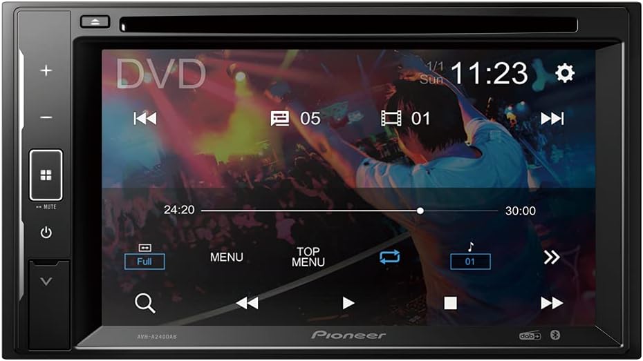 Pioneer AVH - A240DAB 6.2” touchscreen CD/DVD tuner with Smartphone Mirroring. Bluetooth, DAB/ DAB+ Digital Radio, 13 - band GEQ, advanced audio features and premium audio quality. - Amazing Gadgets Outlet