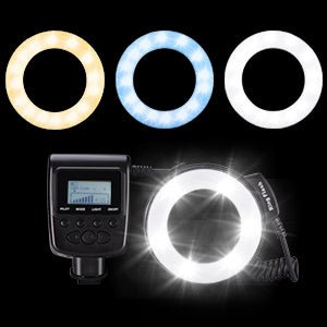 PLOTURE Flash Light with LCD Display Adapter Rings and Flash Diff - Users for Canon Nikon and Other DSLR Cameras - Amazing Gadgets Outlet