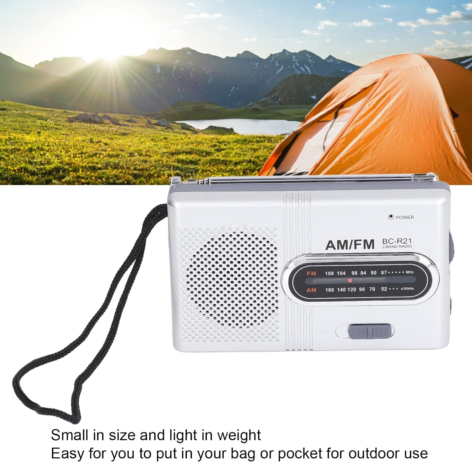 Pocket Radio FM/AM, Mini Portable Radio, World Receiver Radio, Mini Digital Tuner Receiver, Suitable for Hiking, Jogging and Camping, Excellent Reception (BC - R21) - Amazing Gadgets Outlet